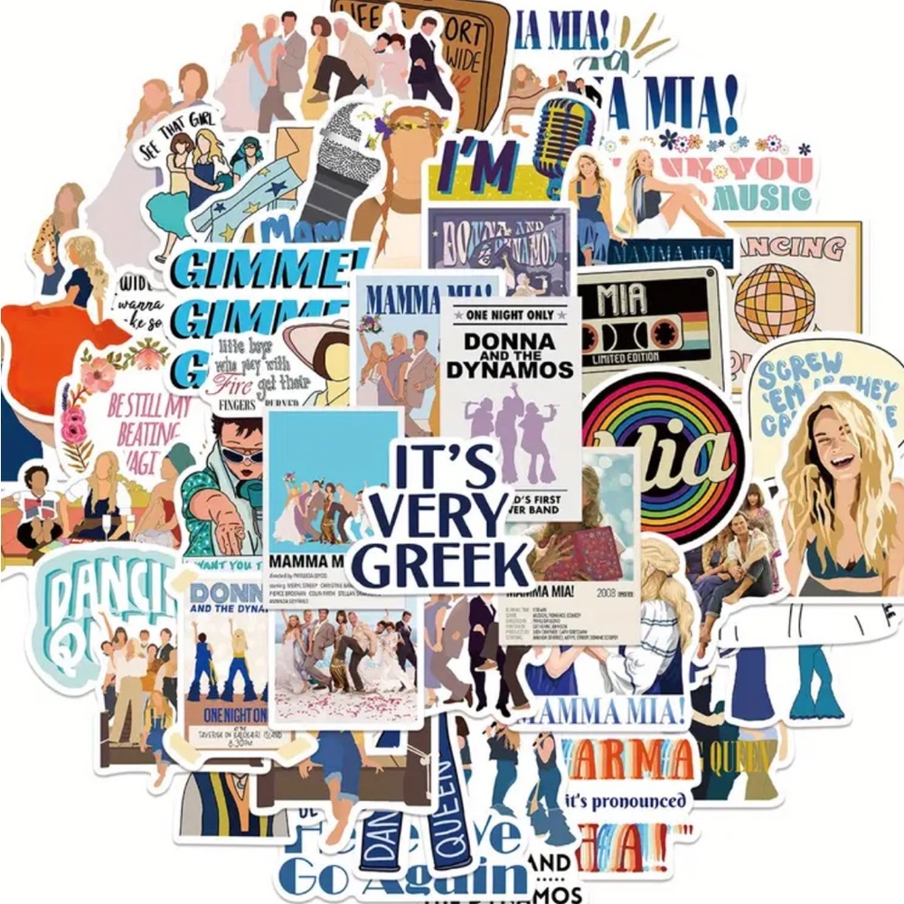 Mamma Mia Colorful Design Stickers Set (pack of 13)
